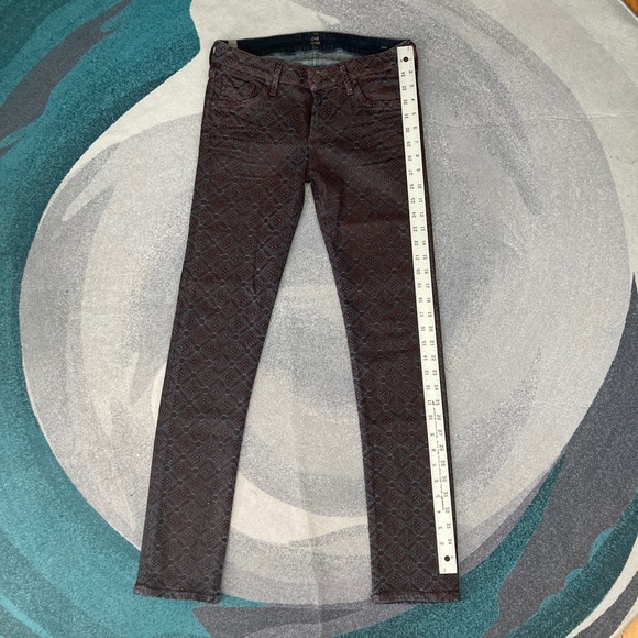 Citizens of Humanity Coated Geometric in Lhasa Red Racer Skinny Jeans 28 - Picture 7 of 9